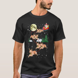 Lustiges Rentier Golden Retriever Weihnachts Hund T-Shirt