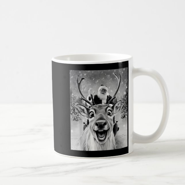 Lustiges Rentier Selfie Santa Weihnachten Männer F Kaffeetasse (Rechts)