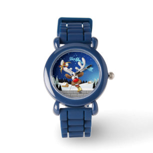 Lustiges Rentier-Spionier-Weihnachts-Meme Armbanduhr