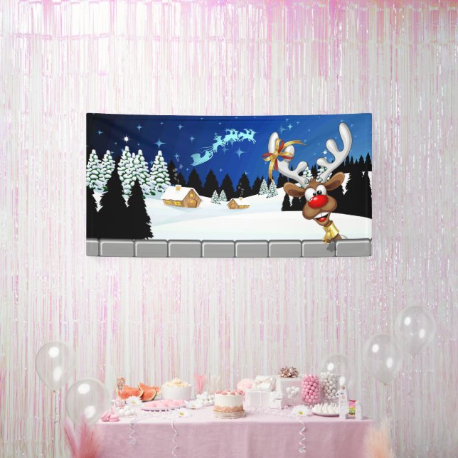 Lustiges Rentier-Spionier-Weihnachts-Meme Banner (Party)