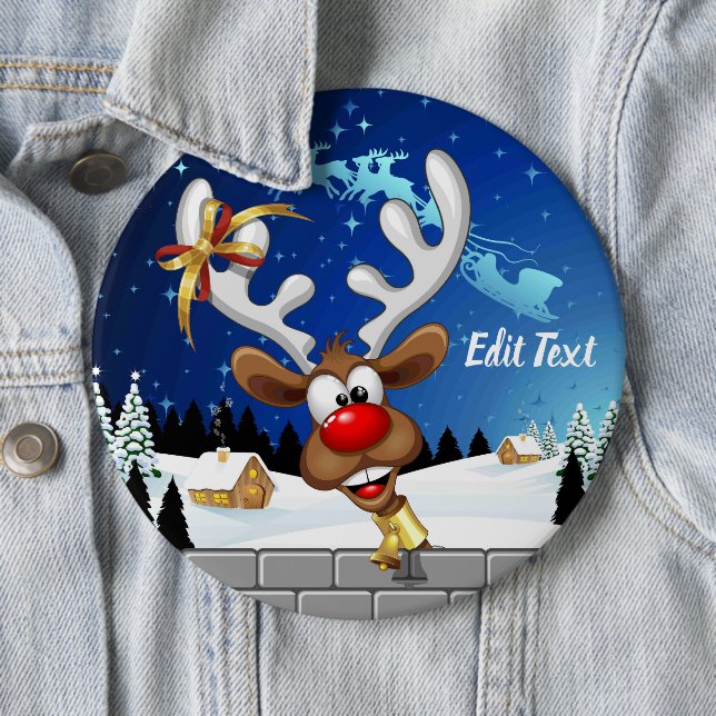 Lustiges Rentier-Spionier-Weihnachts-Meme Button (Beispiel)