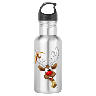 Lustiges Rentier-Spionier-Weihnachts-Meme Edelstahlflasche