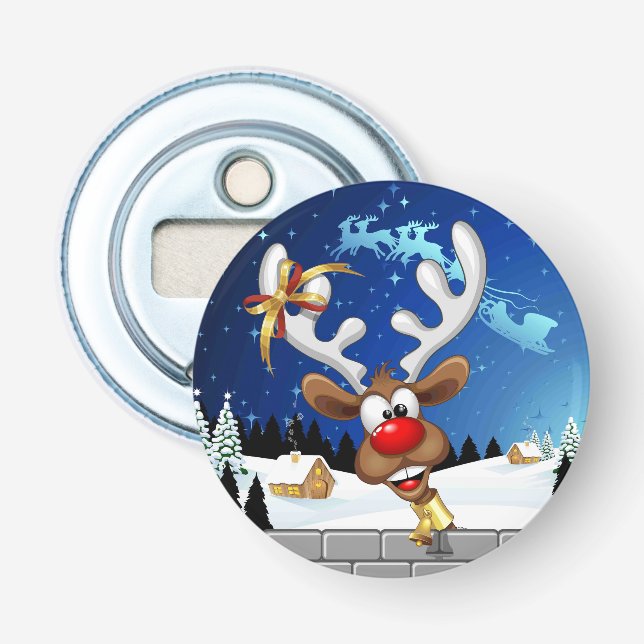Lustiges Rentier-Spionier-Weihnachts-Meme Flaschenöffner (Vorderseite)