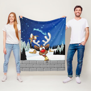 Lustiges Rentier-Spionier-Weihnachts-Meme Fleecedecke