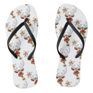 Lustiges Rentier-Spionier-Weihnachts-Meme Flip Flops