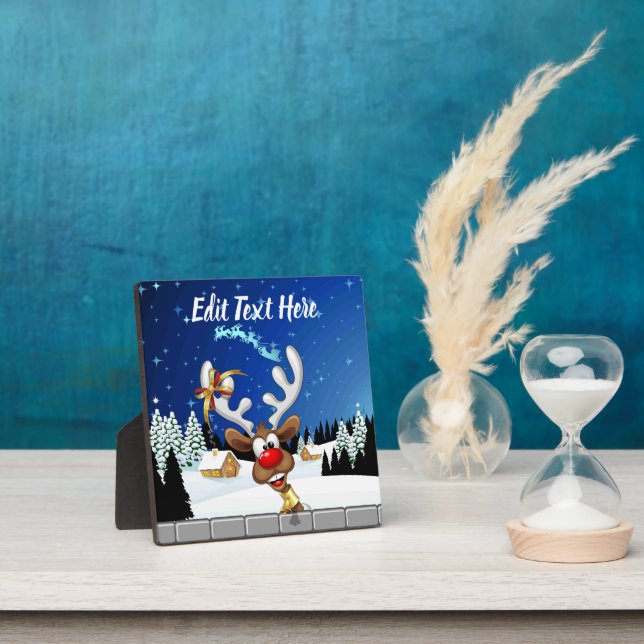 Lustiges Rentier-Spionier-Weihnachts-Meme Fotoplatte (InSitu)
