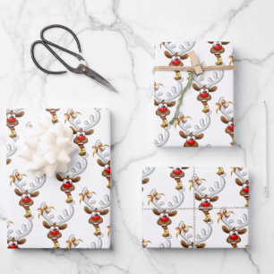 Lustiges Rentier-Spionier-Weihnachts-Meme Geschenkpapier Set