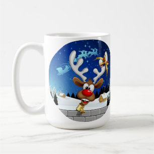 Lustiges Rentier-Spionier-Weihnachts-Meme Kaffeetasse