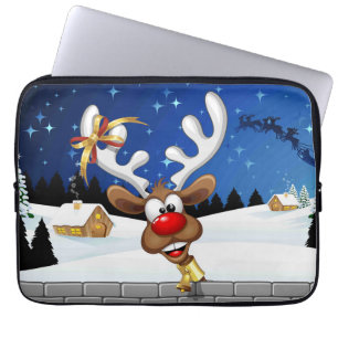Lustiges Rentier-Spionier-Weihnachts-Meme Laptopschutzhülle
