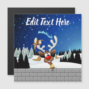 Lustiges Rentier-Spionier-Weihnachts-Meme Magnetkarte