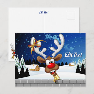 Lustiges Rentier-Spionier-Weihnachts-Meme Postkarte