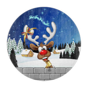 Lustiges Rentier-Spionier-Weihnachts-Meme Schneidebrett