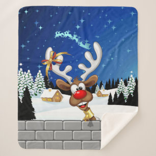 Lustiges Rentier-Spionier-Weihnachts-Meme Sherpadecke