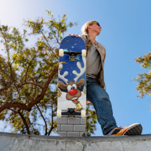 Lustiges Rentier-Spionier-Weihnachts-Meme Skateboard