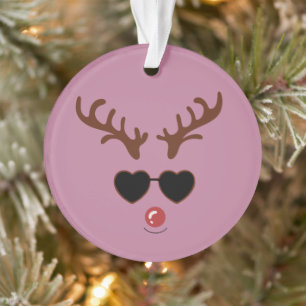 Lustiges Rentier Weihnachten Winter Familie Süßes Ornament