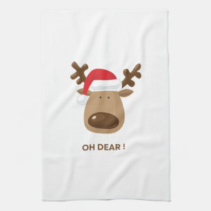 Lustiges Rentier-Weihnachtsgeschenk für Lehrer Geschirrtuch
