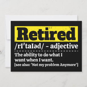 Lustiges Rentner-Definitions-Humor-Rentengeschenk Einladung