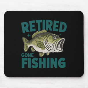 Lustiges Rentner-Shirt 'Gone Fishing' Ruhestand B Mousepad