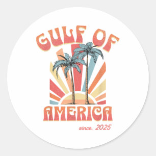 Lustiges Retro-2025-Grunge-Design, Golf von USA Am Runder Aufkleber