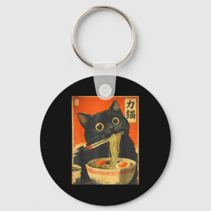 Lustiges Retro-Anime-Katze-Ramen Japanische Katze  Schlüsselanhänger