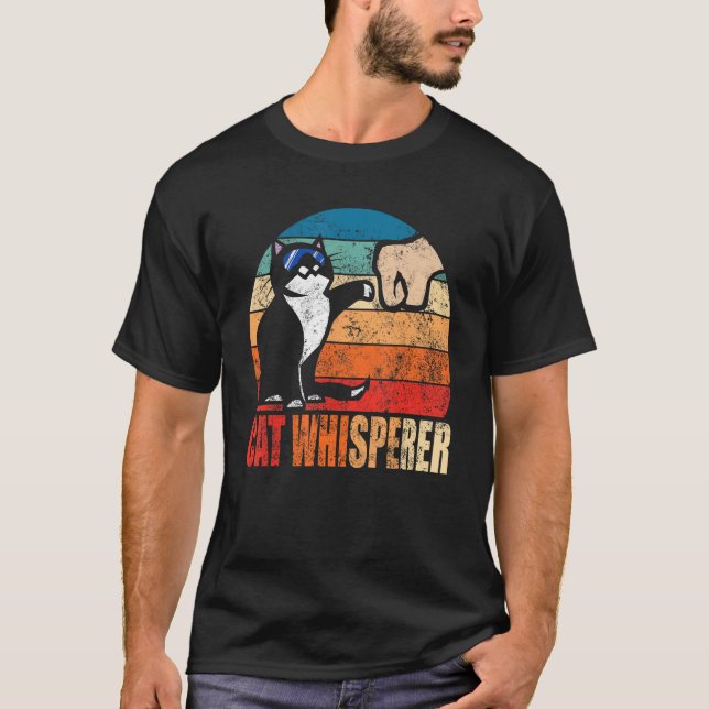 Lustiges Retro-Bester-Katze-Flüsterer-mit-Faust- G T-Shirt (Vorderseite)