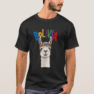 Lustiges Retro-Bolivia-Alpaka-T-Shirt Llama-Liebe T-Shirt