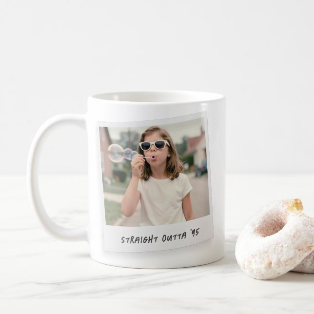 Lustiges Retro-Einzelbild  Kaffeetasse (Mit Donut)