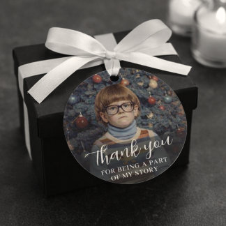 Lustiges Retro-Foto Geburtstags Dankeschön Geschenkanhänger