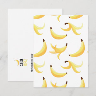 Lustiges Retro-gelbes Bananenmuster Party Editierb Feiertagspostkarte
