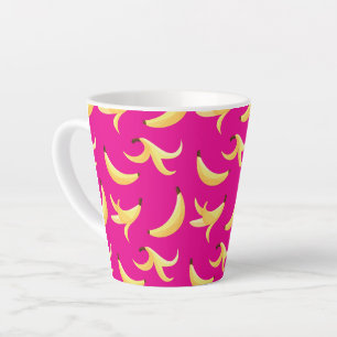 Lustiges Retro-gelbes Bananenmuster Party Editierb Milchtasse