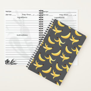 Lustiges Retro-gelbes Bananenmuster Party Editierb Notizbuch