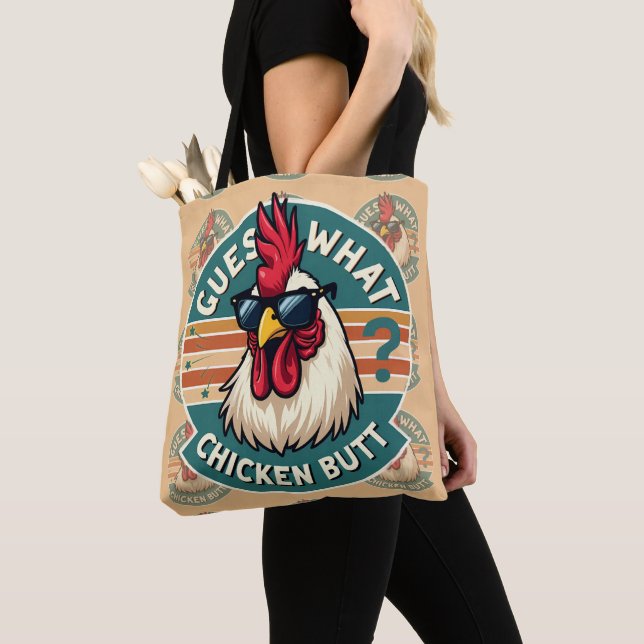 Lustiges Retro-Hühnchen-arsch-Witz-Design (Von Nahem)