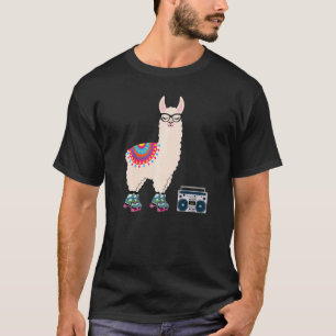 Lustiges Retro-Lama-Rollschuh-Derby 70er 80er Süß T-Shirt