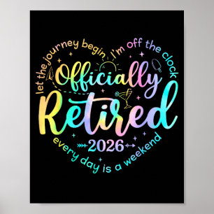 Lustiges Retro Offiziell Im Ruhestand Herz Ruhesta Poster