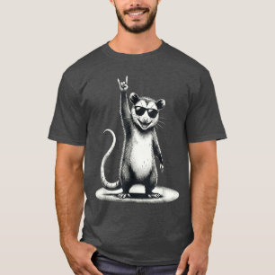 Lustiges Retro-Opossum-Rock-Musik-Geschenk Männer T-Shirt