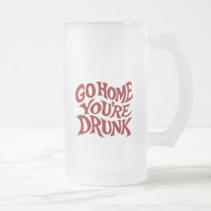 Lustiges Retro-Typografie-Kunst-T-Shirt Mattglas Bierglas