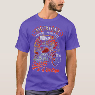 Lustiges Retro-Vintage-Amerikanisches Motorrad Ind T-Shirt