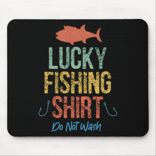 Lustiges Retro Vintage Glücksfischer-Shirt Nicht W Mousepad