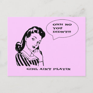 Lustiges Retro Vintage Nein Hast Du Nicht Mädchen Postkarte