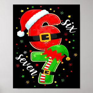 Lustiges Retro-Weihnachten Sechs Sieben 67 Xmas Poster