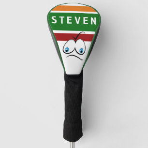 Lustiges Richtendes Gesicht Retro Gestreift Golf D Headcover