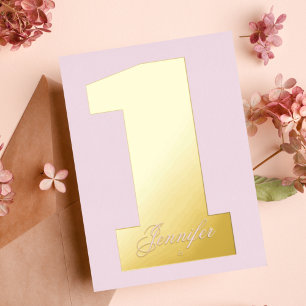 Lustiges Rosa 1. Mädchen Modern Goldgeprägter Gebu Folieneinladung