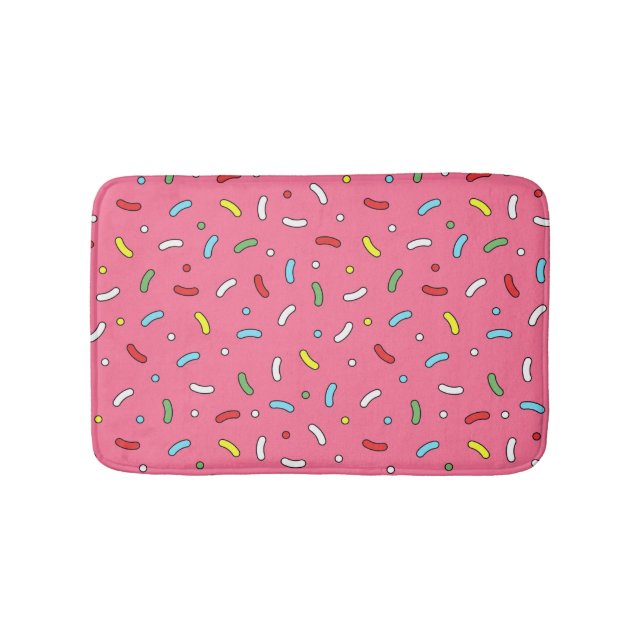 Lustiges rosa Candy Streusel Muster  Badematte (Vorderseite)