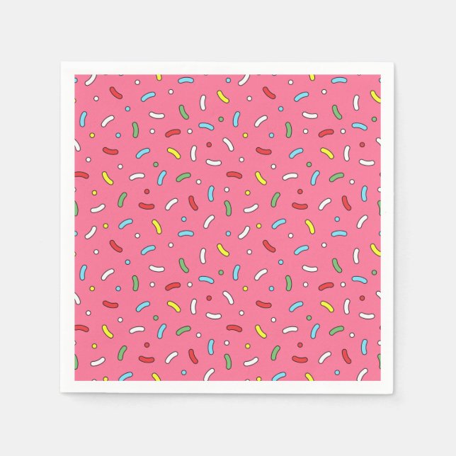 Lustiges Rosa Candy Streusel Muster Serviette (Vorderseite)