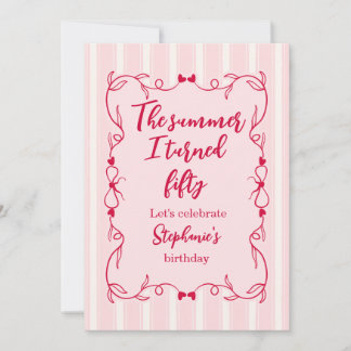Lustiges Rosa Der Sommer, in dem ich Fünfzig wurde Einladung