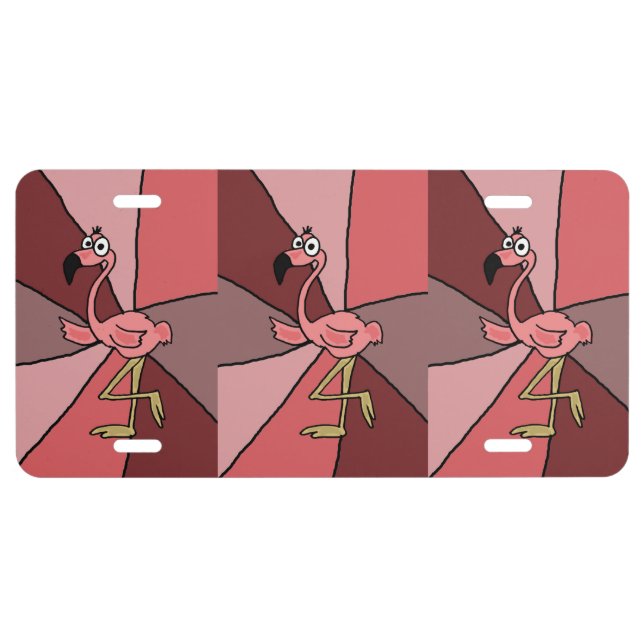 Lustiges rosa Flamingo-Fronten-Kfz-Kennzeichen US Nummernschild (Vorderseite)