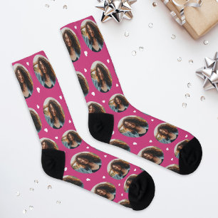 Lustiges rosa individuelles Herz mit Freundinnenfo Socken