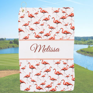 Lustiges rosa und weißes maßgeschneidertes Monogra Golfhandtuch