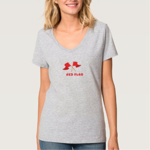 Lustiges rotes FLAG-Beziehungs-Humor-Grafik-T-Shir T-Shirt