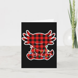 Lustiges rotes und schwarzes Buffalo-Karo-Axolotl- Karte
